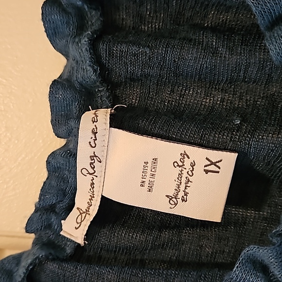 American Rag Teal blouse/Sweater Size 1x - Picture 6 of 11